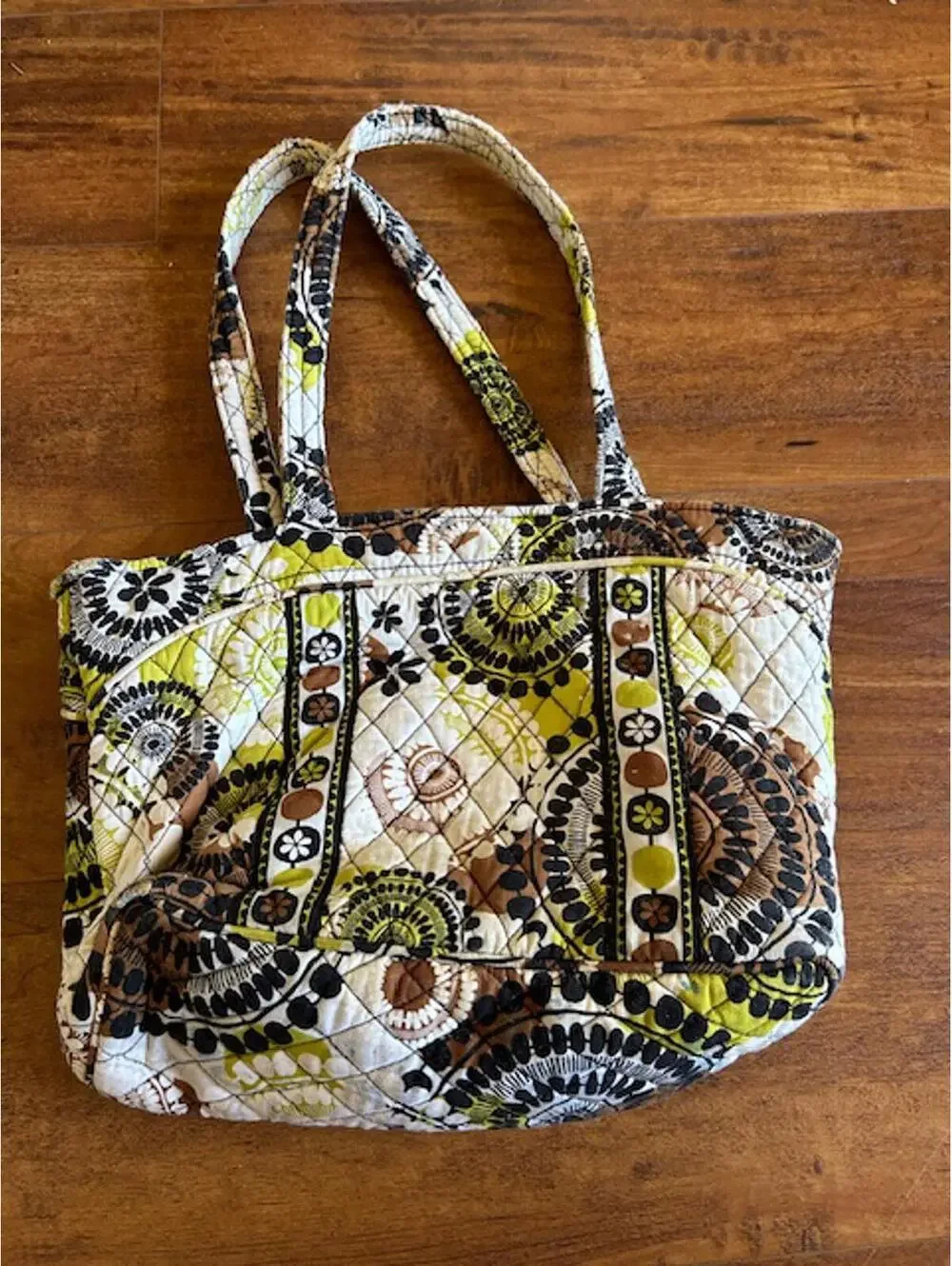 Vera Bradley Quilted Cotton Tote Bag with Floral Pattern